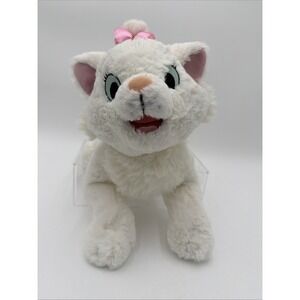Disney Parks Aristocats Marie 15" Plush White‎ Kitty Cat Pink Bow Stuffed Animal